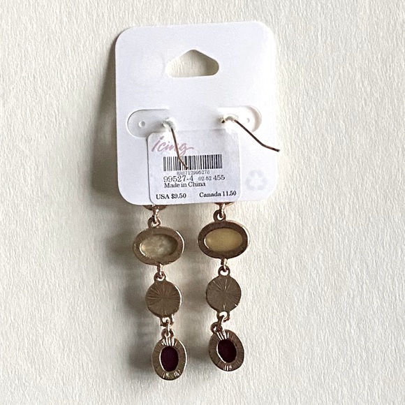 Icing Jewel Tone Drop Earrings NWT - Picture 2 of 2